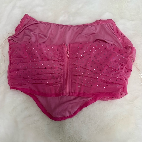 Pink Rhinestone Corset Top - Picture 2 of 3
